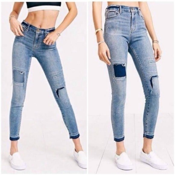 Urban Outfitters Denim - {BDG) UOF High-Rise Twig Ankle Patched Jeans